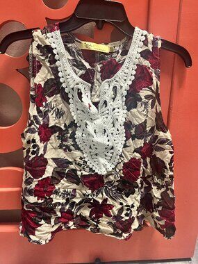 CYN by Cynthia Mehra Boho Floral Lace-Trim Tank